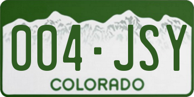 CO license plate 004JSY