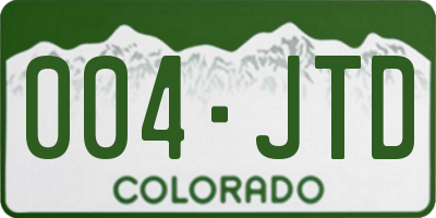 CO license plate 004JTD