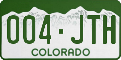 CO license plate 004JTH