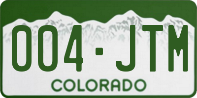 CO license plate 004JTM