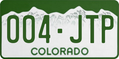 CO license plate 004JTP