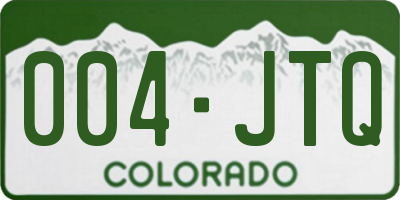 CO license plate 004JTQ