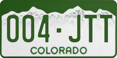 CO license plate 004JTT