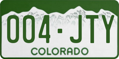CO license plate 004JTY