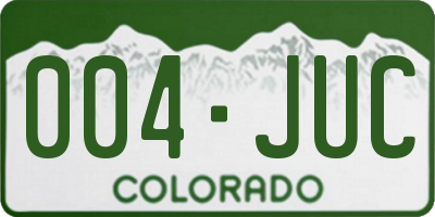 CO license plate 004JUC