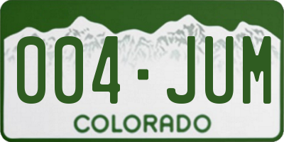 CO license plate 004JUM