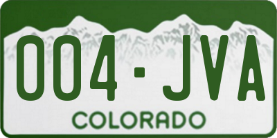 CO license plate 004JVA