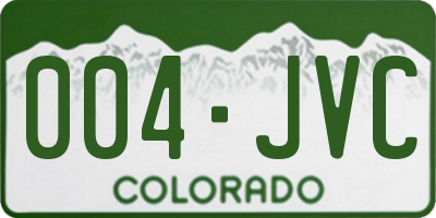 CO license plate 004JVC