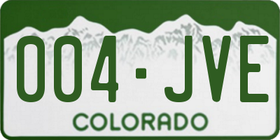 CO license plate 004JVE