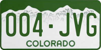 CO license plate 004JVG
