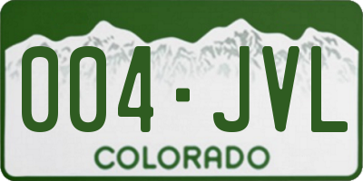 CO license plate 004JVL