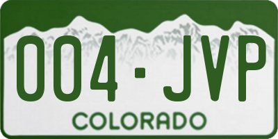 CO license plate 004JVP