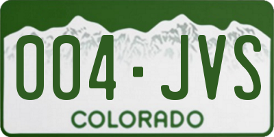 CO license plate 004JVS