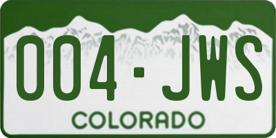 CO license plate 004JWS