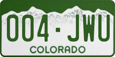 CO license plate 004JWU