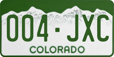 CO license plate 004JXC