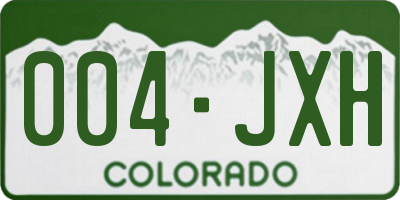 CO license plate 004JXH