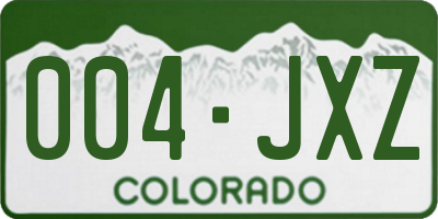 CO license plate 004JXZ