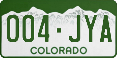 CO license plate 004JYA
