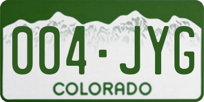 CO license plate 004JYG