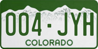 CO license plate 004JYH