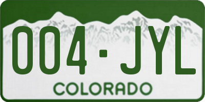 CO license plate 004JYL