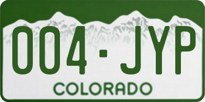 CO license plate 004JYP