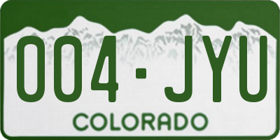 CO license plate 004JYU