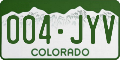 CO license plate 004JYV