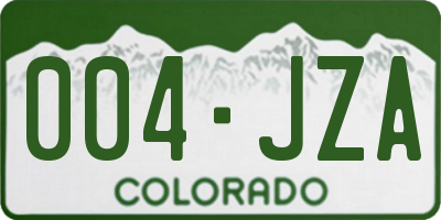 CO license plate 004JZA