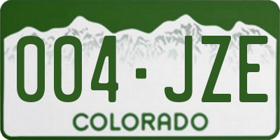 CO license plate 004JZE