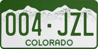 CO license plate 004JZL