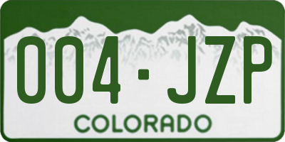 CO license plate 004JZP