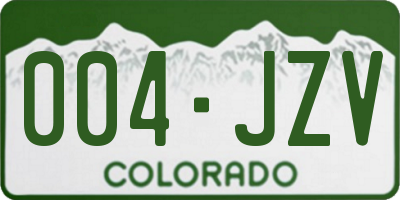 CO license plate 004JZV
