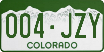 CO license plate 004JZY