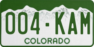 CO license plate 004KAM