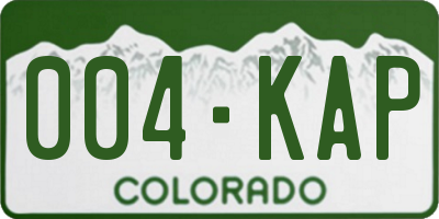 CO license plate 004KAP