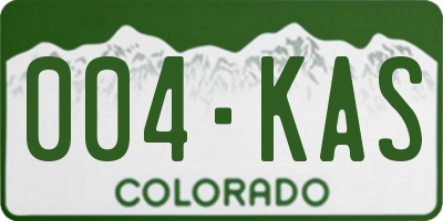 CO license plate 004KAS