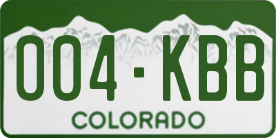 CO license plate 004KBB