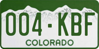CO license plate 004KBF