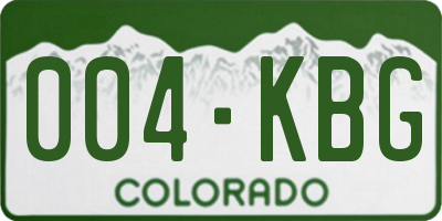 CO license plate 004KBG