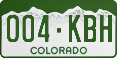 CO license plate 004KBH
