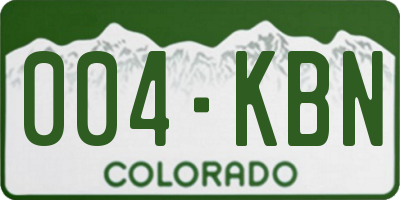 CO license plate 004KBN