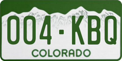 CO license plate 004KBQ