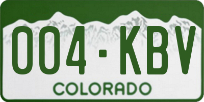 CO license plate 004KBV