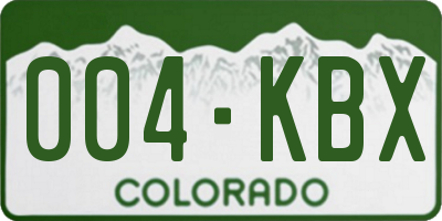 CO license plate 004KBX
