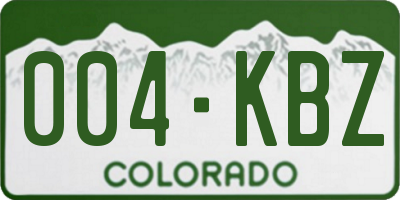 CO license plate 004KBZ