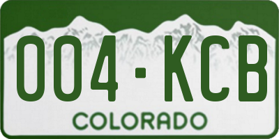 CO license plate 004KCB
