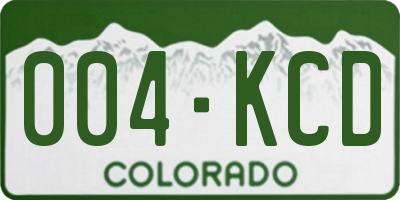 CO license plate 004KCD