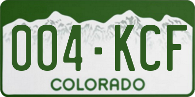 CO license plate 004KCF